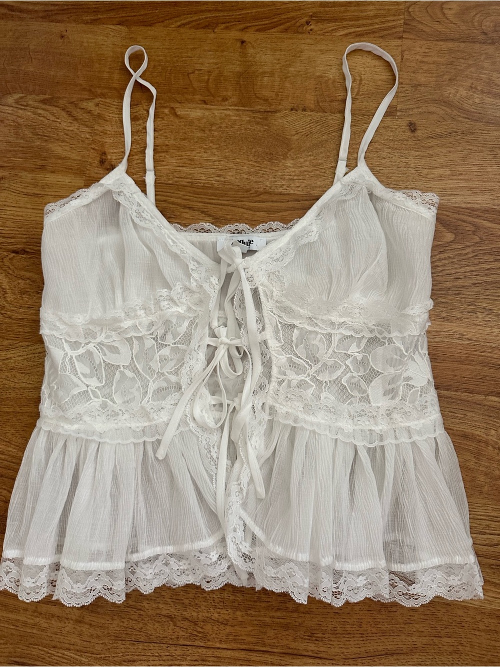 NWOT Jacquie the Label White Lace Top S